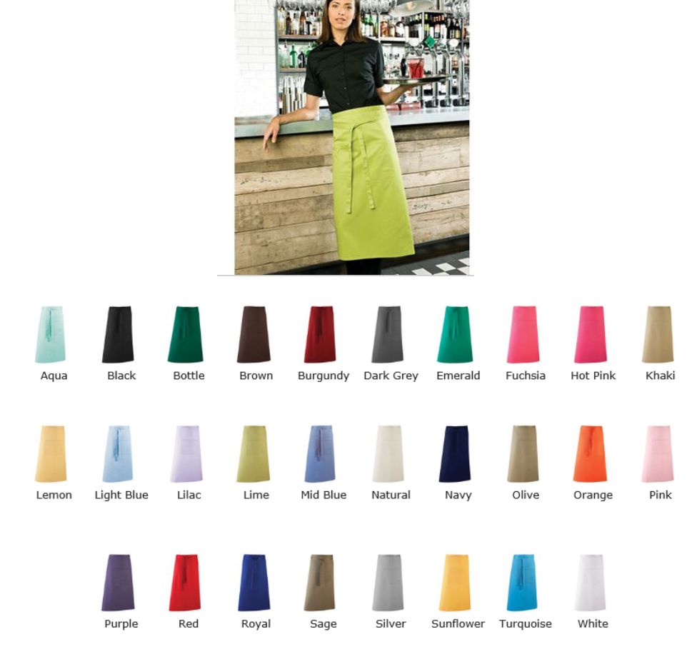 Premier PR158 Workwear Colours Bar Apron  Premier PR158 Workwear Colours Bar Apron